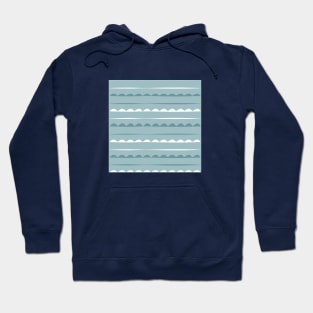 Stripes decor. blue. white. Hoodie